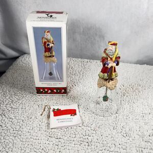 Novelino Christmas Through The Ages Glass Bell Resin Topper 92 Renaissance Santa
